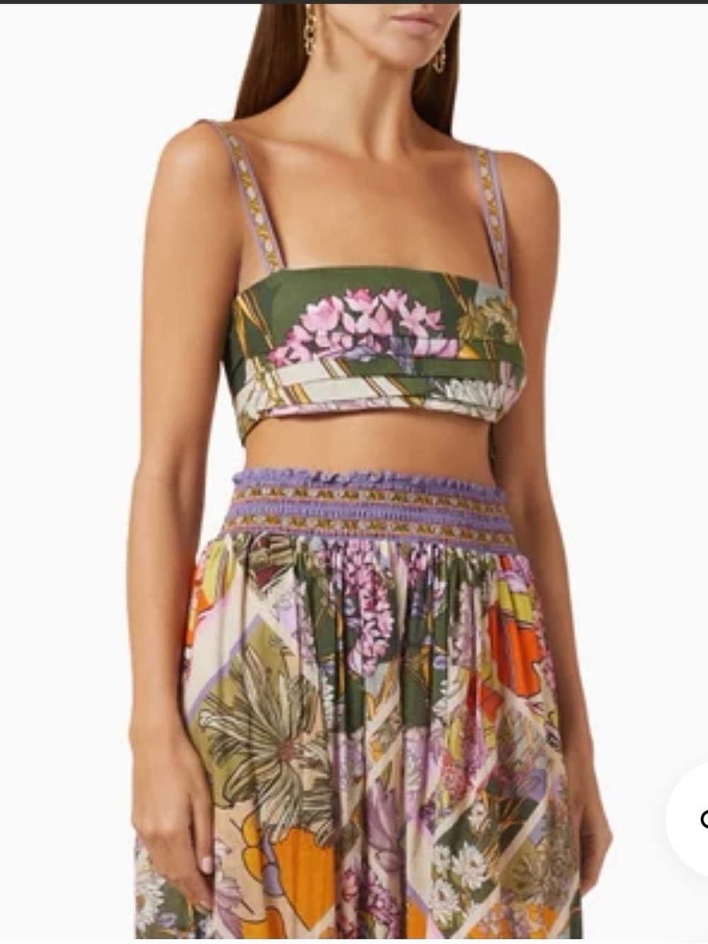 Agua Bendita Boho Floral Bandeau Top - Size S